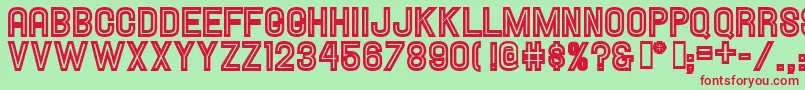 HallandaleInlineJl Font – Red Fonts on Green Background
