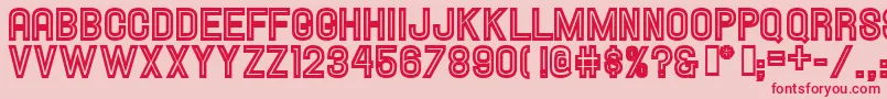 HallandaleInlineJl Font – Red Fonts on Pink Background