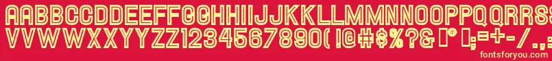 フォントHallandaleInlineJl – 黄色の文字、赤い背景