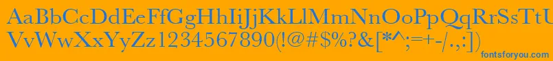 Czcionka Urwbaskertwid – niebieskie czcionki na pomarańczowym tle