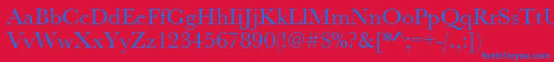 Шрифт Urwbaskertwid – синие шрифты на красном фоне