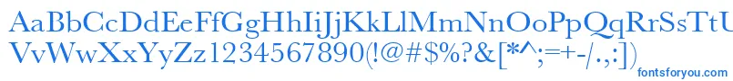 Urwbaskertwid-Schriftart – Blaue Schriften auf weißem Hintergrund