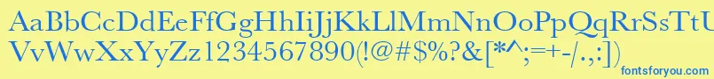 Шрифт Urwbaskertwid – синие шрифты на жёлтом фоне