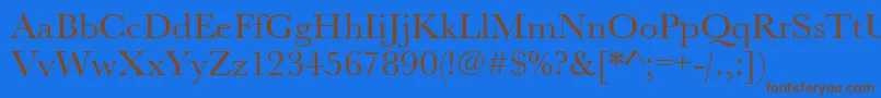 Czcionka Urwbaskertwid – brązowe czcionki na niebieskim tle