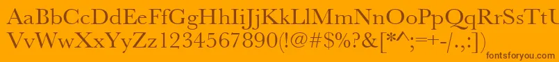Шрифт Urwbaskertwid – коричневые шрифты на оранжевом фоне