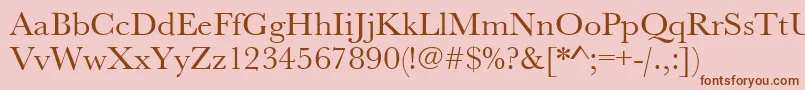 Шрифт Urwbaskertwid – коричневые шрифты на розовом фоне