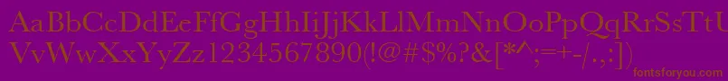 Czcionka Urwbaskertwid – brązowe czcionki na fioletowym tle