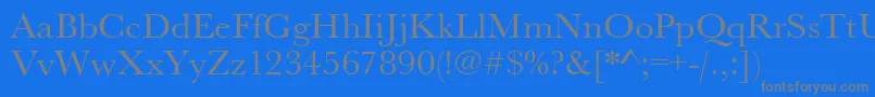Urwbaskertwid-fontti – harmaat kirjasimet sinisellä taustalla