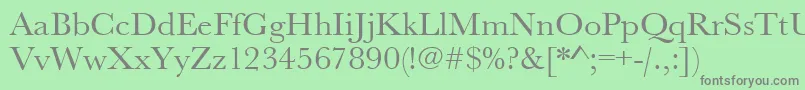 Urwbaskertwid-fontti – harmaat kirjasimet vihreällä taustalla