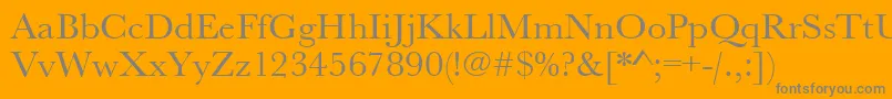 Urwbaskertwid-fontti – harmaat kirjasimet oranssilla taustalla