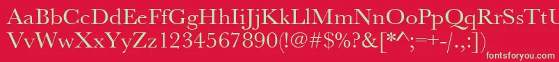 Urwbaskertwid Font – Green Fonts on Red Background