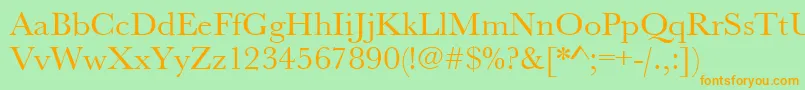 Urwbaskertwid-fontti – oranssit fontit vihreällä taustalla