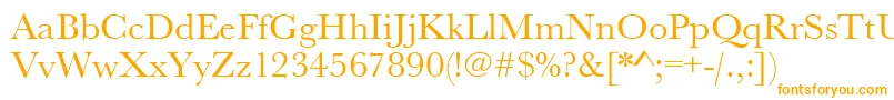Urwbaskertwid-fontti – oranssit fontit valkoisella taustalla