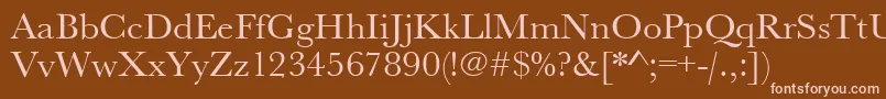 Шрифт Urwbaskertwid – розовые шрифты на коричневом фоне