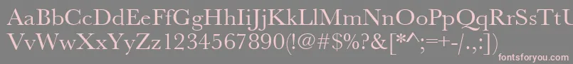 Urwbaskertwid-Schriftart – Rosa Schriften auf grauem Hintergrund