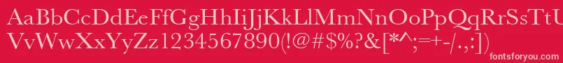 Urwbaskertwid-Schriftart – Rosa Schriften auf rotem Hintergrund