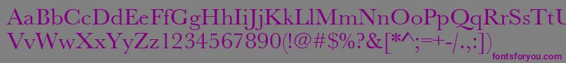 Шрифт Urwbaskertwid – фиолетовые шрифты на сером фоне