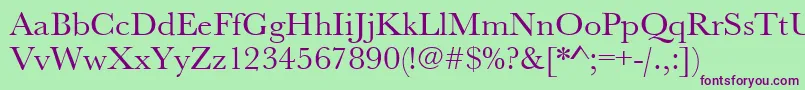 Шрифт Urwbaskertwid – фиолетовые шрифты на зелёном фоне