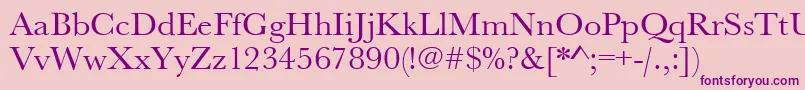 Urwbaskertwid-fontti – violetit fontit vaaleanpunaisella taustalla