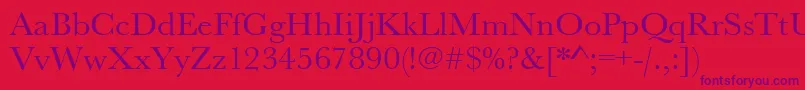 Шрифт Urwbaskertwid – фиолетовые шрифты на красном фоне