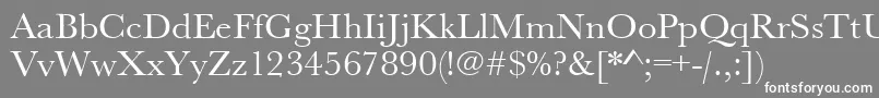 Urwbaskertwid-Schriftart – Weiße Schriften auf grauem Hintergrund