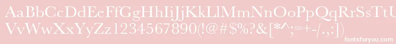 Шрифт Urwbaskertwid – белые шрифты на розовом фоне