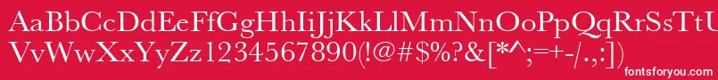 Urwbaskertwid-Schriftart – Weiße Schriften auf rotem Hintergrund
