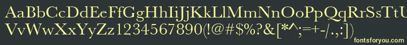 Urwbaskertwid-fontti – keltaiset fontit mustalla taustalla