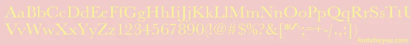 Urwbaskertwid-fontti – keltaiset fontit vaaleanpunaisella taustalla