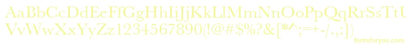 Шрифт Urwbaskertwid – жёлтые шрифты на белом фоне