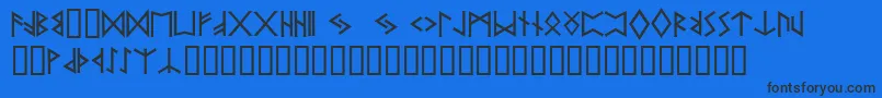 Prrunes2 Font – Black Fonts on Blue Background