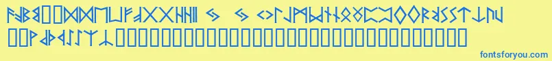 Prrunes2 Font – Blue Fonts on Yellow Background