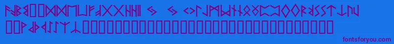 Prrunes2 Font – Purple Fonts on Blue Background