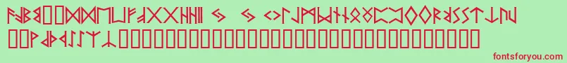 Prrunes2 Font – Red Fonts on Green Background