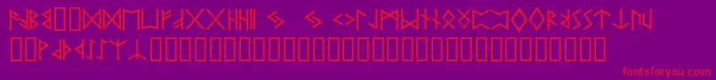 Prrunes2-Schriftart – Rote Schriften auf violettem Hintergrund