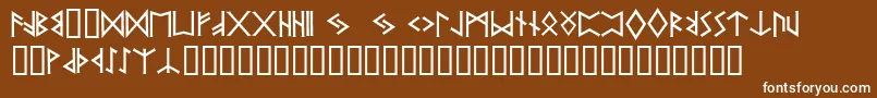Prrunes2-fontti – valkoiset fontit ruskealla taustalla