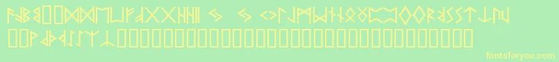 Prrunes2 Font – Yellow Fonts on Green Background