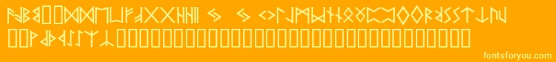 フォントPrrunes2 – オレンジの背景に黄色の文字