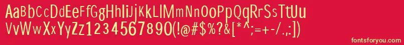 Dispropo Font – Yellow Fonts on Red Background