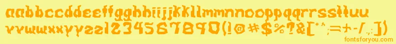 ArcadeV0.1 Font – Orange Fonts on Yellow Background