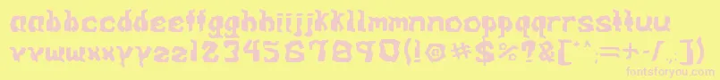 ArcadeV0.1-Schriftart – Rosa Schriften auf gelbem Hintergrund