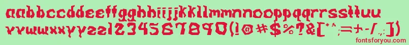ArcadeV0.1-Schriftart – Rote Schriften auf grünem Hintergrund