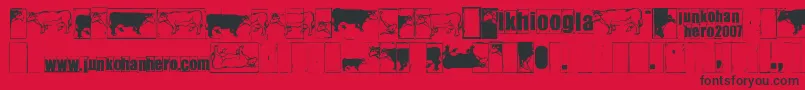 フォントIkhiooglacow – 赤い背景に黒い文字