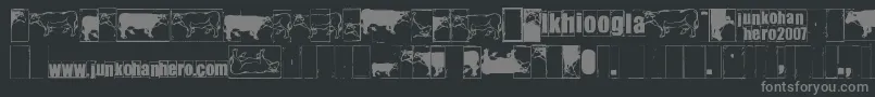 Czcionka Ikhiooglacow – szare czcionki na czarnym tle