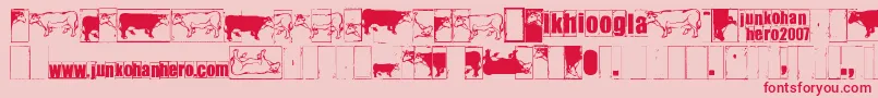Ikhiooglacow Font – Red Fonts on Pink Background