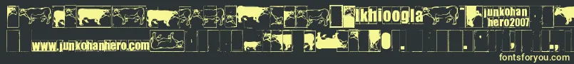 Ikhiooglacow-Schriftart – Gelbe Schriften auf schwarzem Hintergrund