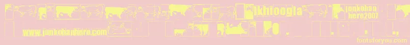 Ikhiooglacow Font – Yellow Fonts on Pink Background