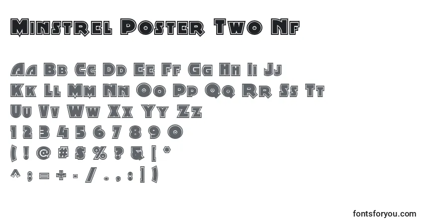 A fonte Minstrel Poster Two Nf – alfabeto, números, caracteres especiais