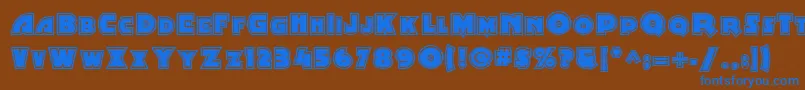 Minstrel Poster Two Nf Font – Blue Fonts on Brown Background