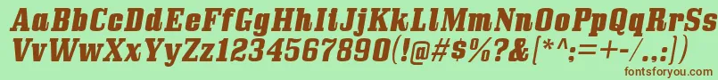 BullpenHvIt Font – Brown Fonts on Green Background